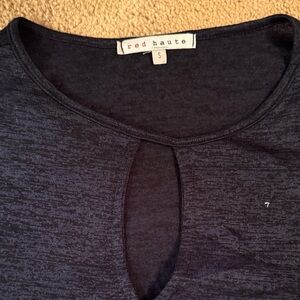 Red Haute Charcoal Keyhole Blouse